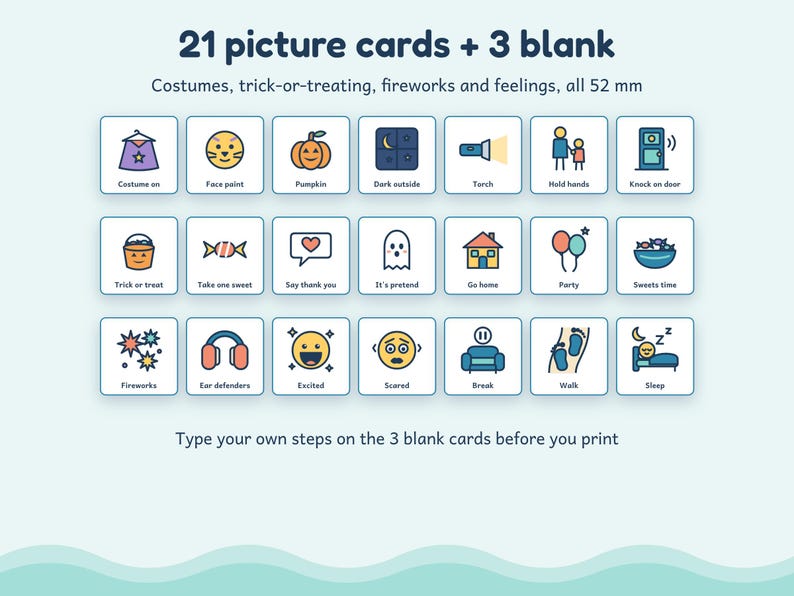 Halloween Visual Schedule, Trick or Treat Story, 21 Picture Cards, Editable Blanks, Autism ADHD image 2