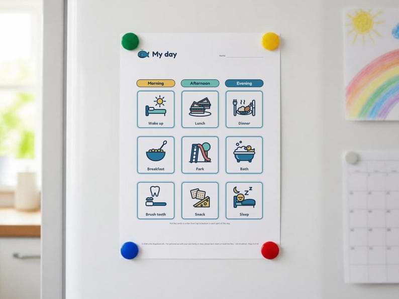 Visual Schedule Bundle, 101 Picture Cards, 7 Boards, Editable, Autism ADHD Routine Chart Printable image 2