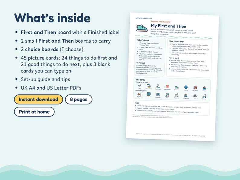 First Then Board, 45 Picture Cards, Editable Blanks, Autism ADHD Visual Schedule, Printable PDF image 5