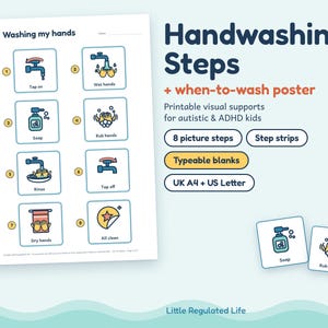 Self Care Visual Schedule Bundle, 4 Kits, Autism ADHD Toilet, Handwashing, Tooth Brushing, Dressing afbeelding 4