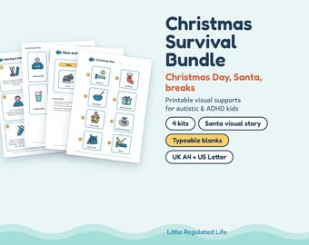 Christmas Visual Schedule Bundle, Autism ADHD Christmas Countdown, Santa Visit Story, Haircut Story, Printable