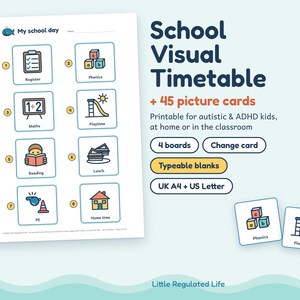 Classroom Visuals Bundle, Autism ADHD Visual Timetable, Now and Next, Token Board, Break Cards, Printable image 3