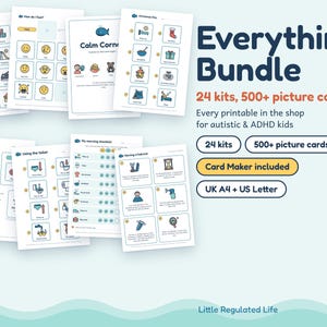 Visual Schedule Mega Bundle, 500+ Picture Cards, Autism ADHD Routine Charts, Calm Corner, Printable