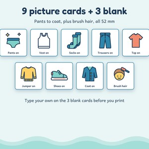 Getting Dressed Visual Schedule, Autism ADHD Dressing Sequence Cards for Kids, Printable image 2