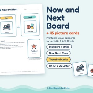 Classroom Visuals Bundle, Autism ADHD Visual Timetable, Now and Next, Token Board, Break Cards, Printable image 4