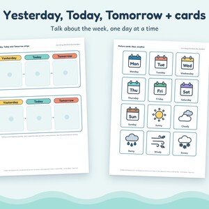 Days of the Week and Weather Chart for Kids, Autism ADHD Today Board, Printable image 3