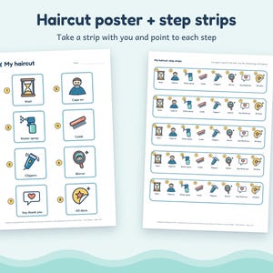 Haircut Visual Story for Kids, Autism ADHD Haircut Visual Schedule and Picture Cards, Printable image 3