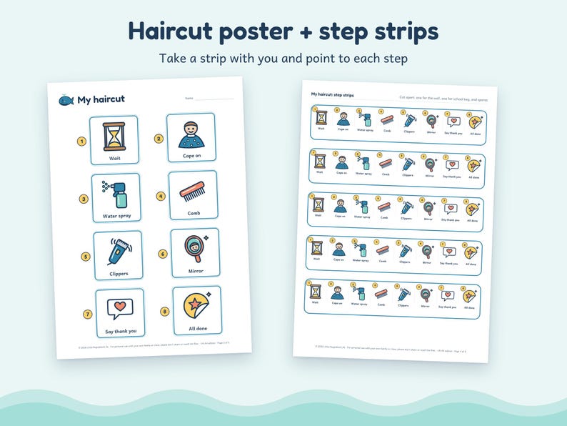 Haircut Visual Story for Kids, Autism ADHD Haircut Visual Schedule and Picture Cards, Printable image 3