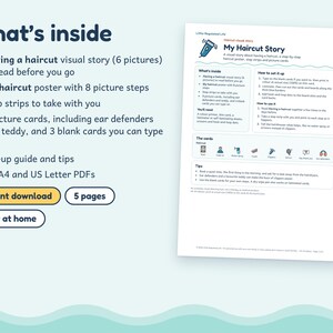 Haircut Visual Story for Kids, Autism ADHD Haircut Visual Schedule and Picture Cards, Printable image 5