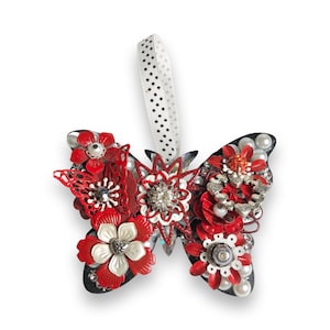Butterfly Ornament, Wall Hanger, Jewelry Art, Jeweled Ornaments