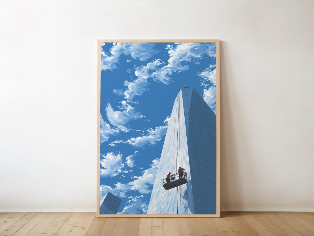 Curated visual reference: Gallery Detail: Skyscraper Wall Art Modern City Poster Minimalist Architecture Print