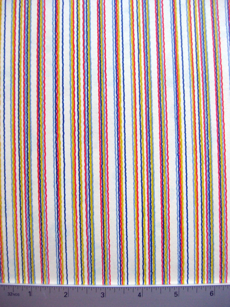PAPER ONLY Chiyogami RedYellowBlue Primary Colors Squiggly Wavy Lines
