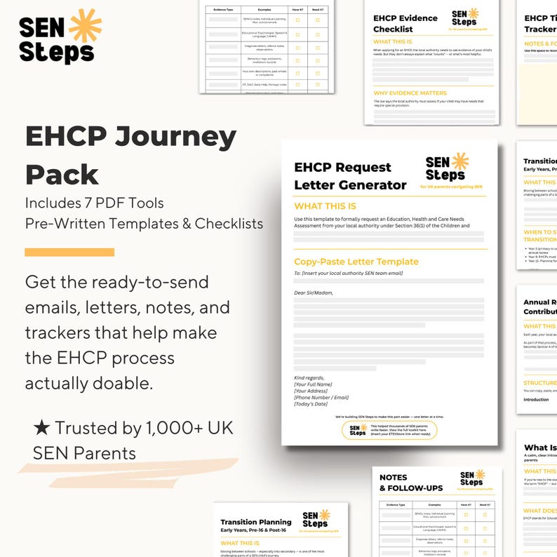 EHCP Journey Pack | Templates, Letters & Timeline Tools for UK SEN ...