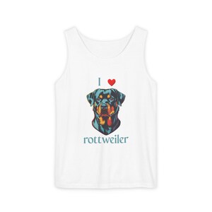I Love Rottweiler Tank Top, Unisex Pet Lover Apparel, Dog Mom Gift, Casual Summer Wear, Rottweiler Merchandise, Dog Lover Clothing