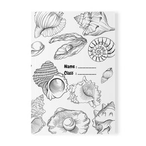 Seashell Softcover Notebook, A5 | Journal for Beach Lovers, Ocean-Themed, Gift for Students, Nature Sketchbook, Sea Shells Design