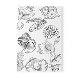 Seashell Softcover Notebook, A5 | Journal for Beach Lovers, Ocean-Themed, Gift for Students, Nature Sketchbook, Sea Shells Design