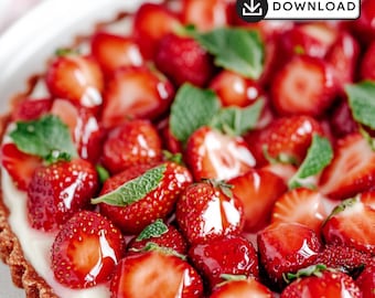 Strawberry Cream Tart Recipe: Elegant Fruit Pastry (Printable PDF) • Easy Recipe
