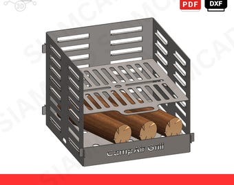 Parrilla plegable para fogata – Diseño cortado con láser CNC (Descarga digital)