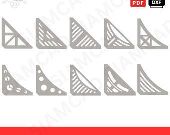 DXF File 10 Pack / 4" Gussets - Plasma, Laser, Water Jet Table Cut Ready