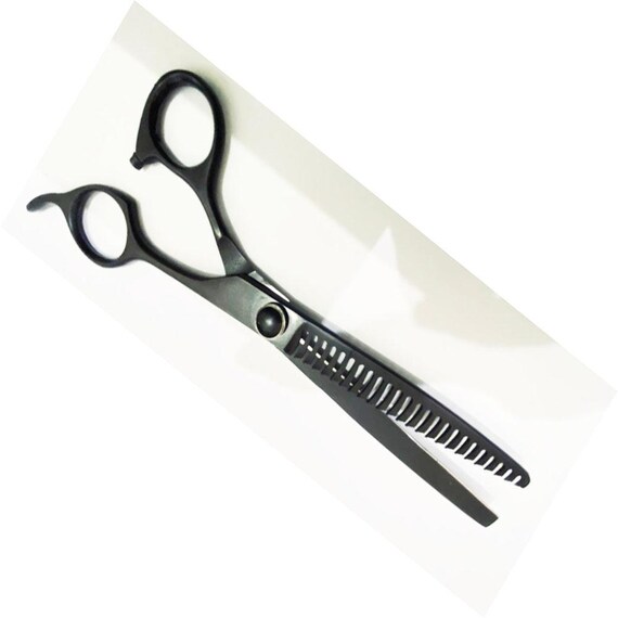 Matt Black Shark Teeth Pet Haircutting Thinning Scissors 8.5"