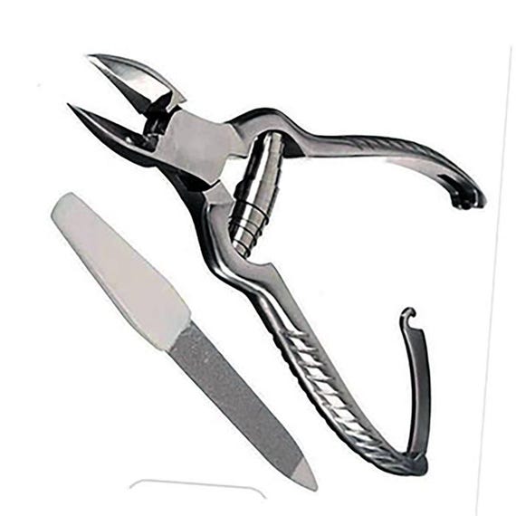 Stainless Steel Ingrown Toenail Cutter with Handle Lock, Soft Grip Clippers