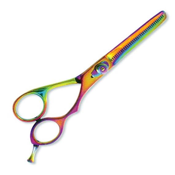 Rainbow Painted - Forest coated 5.5" Titanium Plasma color coated Barber Haircutting Scissors