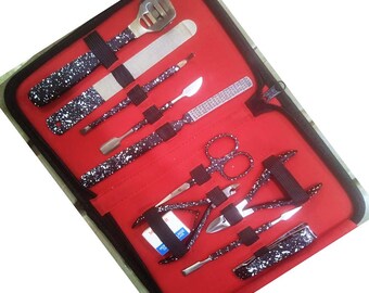 pink Powder coated Manicure Pedicure Kit Set