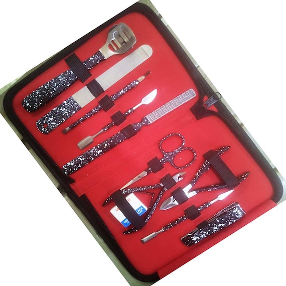 pink Powder coated Manicure Pedicure Kit Set