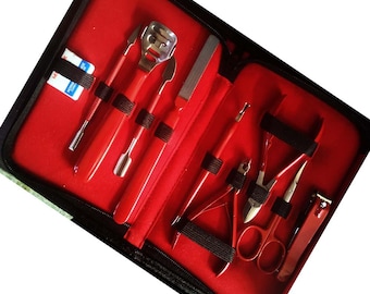 pink Powder coated Manicure Pedicure Kit Set