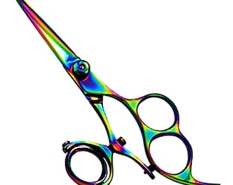 Rotating Thumb Professional Barber Salon Shear Scissors 6.5" - Haircutting Scissors Titanium coated