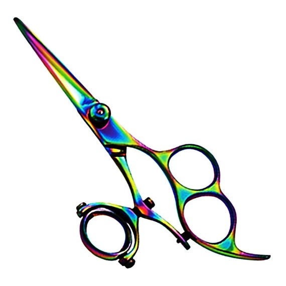 Rotating Thumb Professional Barber Salon Shear Scissors 6.5" - Haircutting Scissors Titanium coated