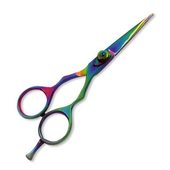 5.5" Titanium Plasma color coated Barber Haircutting Scissors - Razor Scissors