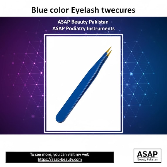 Professional Manicure Tweezers Blue Coated for Gripping and handling hairs