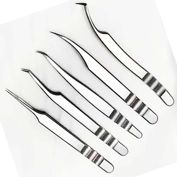 Bend Nose Eyelash Tweezers