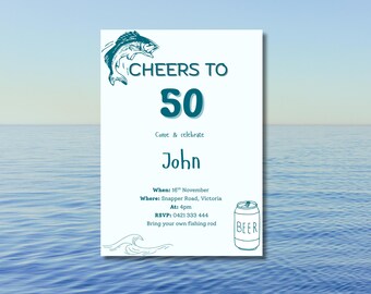 Fishing and Beers Birthday Invite