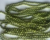 Vintage Green-Gold Mercury Glass Garland . 17 ft. in 2 Strands 118 quot 90 quot Long . Original String . Mid-Century Christmas . 1950 39 s . Japan