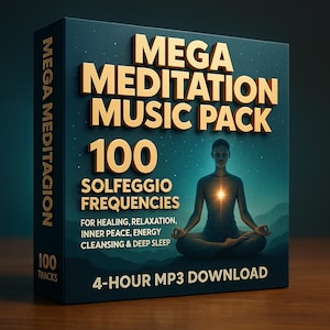 Méga pack de musique de méditation – 100 fréquences de solfège pour la guérison, la relaxation, la paix intérieure, un nettoyage énergétique et un sommeil profond | 4 heures