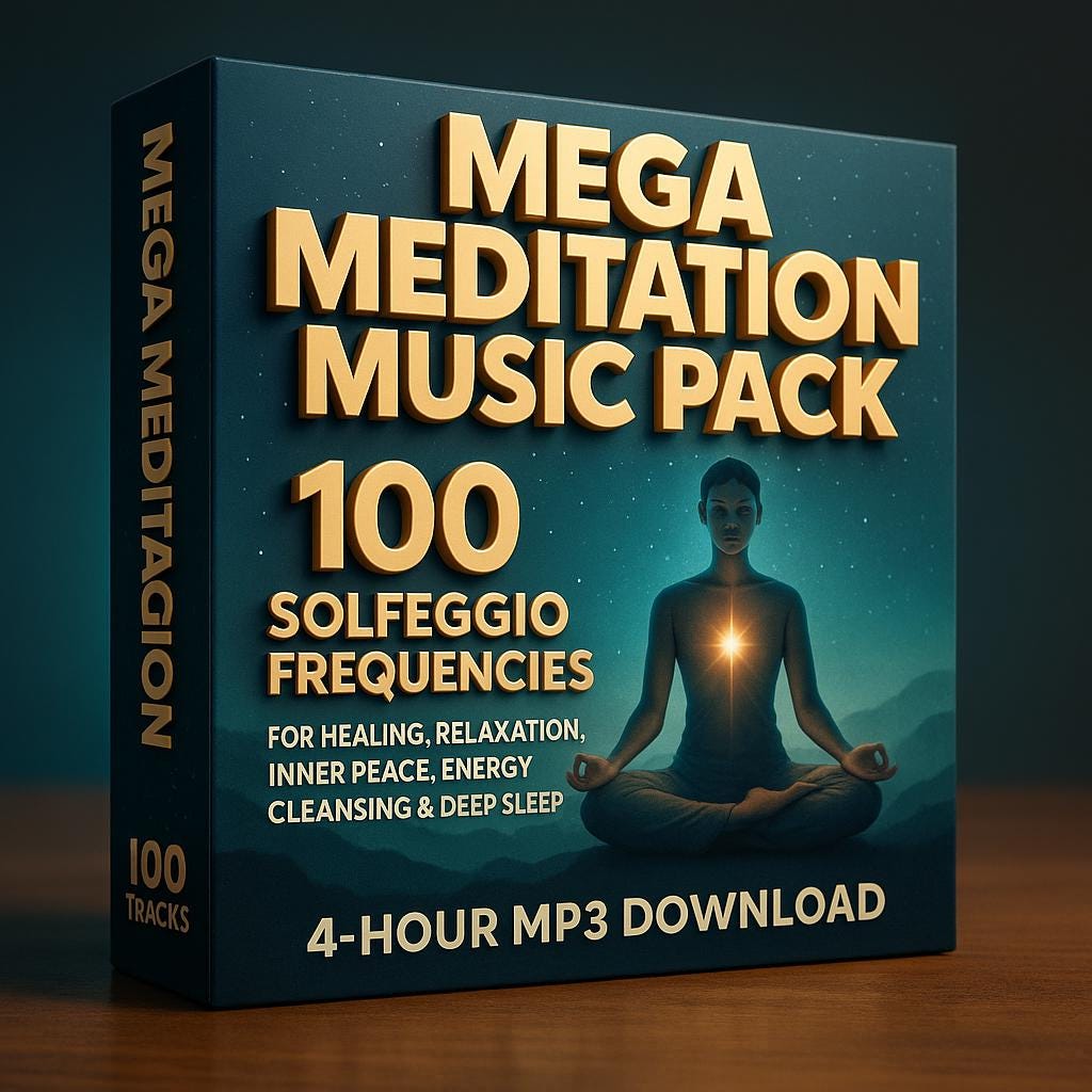 Mega Paquete Musical de Meditación: 100 Frecuencias Solfeggio para Sanación, Relajación, Paz Interior, Limpieza Energética y Sueño Profundo / 4 Horas