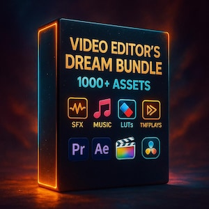 Video Editor’s Dream Bundle 1000+ Assets | LUTs, SFX, Music, Templates, Overlays | PLR License | Premiere, After Effects, DaVinci, Final Cut