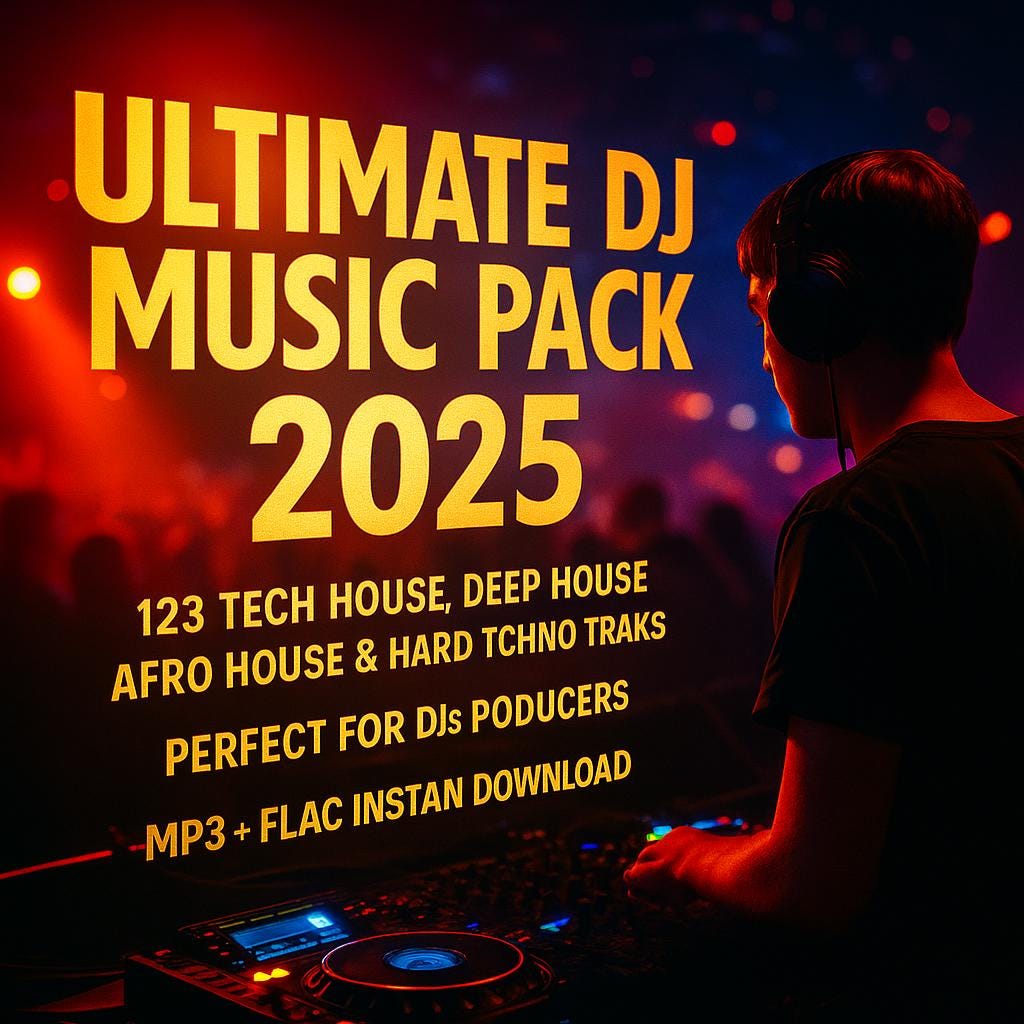 Ultimate DJ Music Pack 2025 – 123 Tech House, Deep House, Afro House, Hard & Driving Techno Tracks | MP3 + FLAC | for DJs and Producers