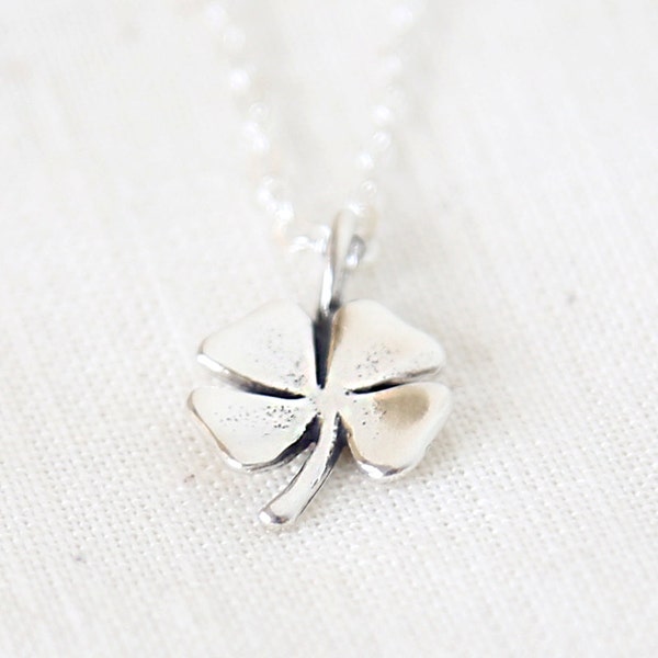 Sterling Silver Four Leaf Clover Necklace - simple everyday minimalist jewelry