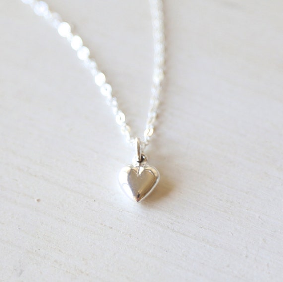 Items similar to The Simple Tiny Sterling Silver Heart - delicate and ...