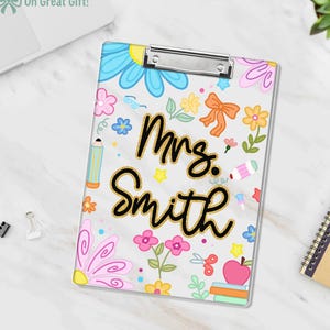 Back To School Teacher Supplies Gift, Custom Teacher Name Clipboard Composition Book, Personalized Teacher Clipboard, Teacher Appreciation