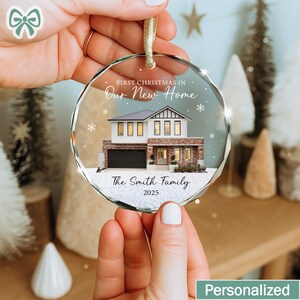 Personalized New Home Photo Christmas Ornament, Custom House Portrait Ornament with Address, Couples Home Ornament 2025, Housewarming Gift