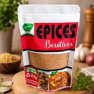 Artisanal Broth Spice Blend • Special for Soups & Stews • Ingredients: Penja Pepper, Djansan Pepper, Bongo Pepper, 4 Sides 75g