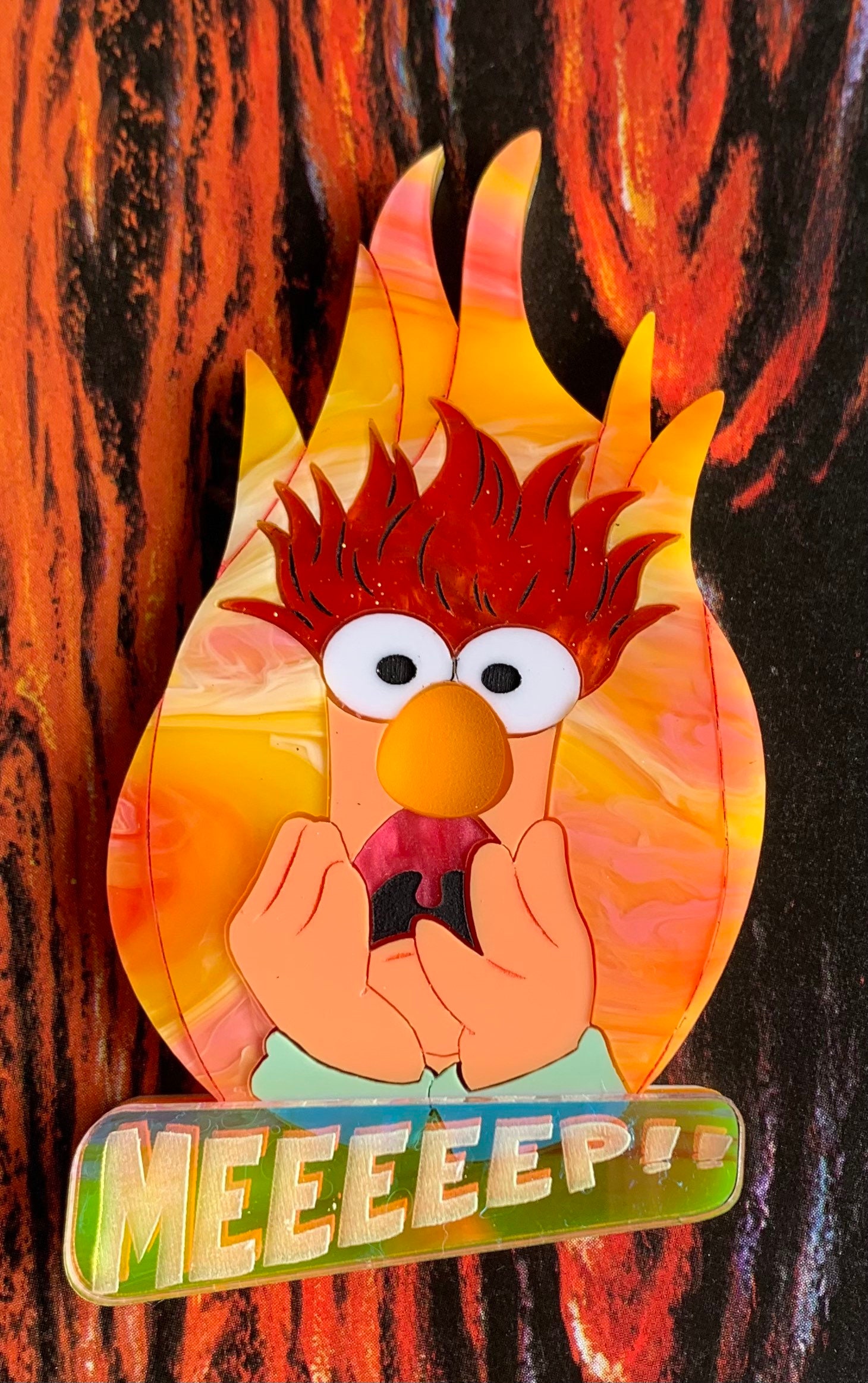 Beaker on Fire Brooch Inspired by the Muppet Show - Etsy