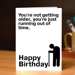 Cartão de aniversário com humor negro, cartão de aniversário ousado, cartão de aniversário engraçado - + PDF GRÁTIS