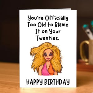 Carte d'anniversaire drôle 30e anniversaire, carte d'anniversaire Barbie, carte 30e anniversaire, PDF gratuit