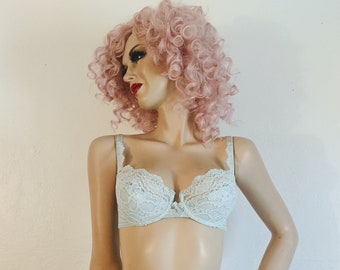 VICTORIA'S SECRET- 1990er Jahre Powder Blue Lace Demi Push-up-BH- 36B