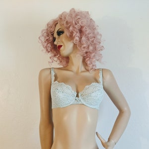 VICTORIA'S SECRET- 1990's Powder Blue Lace Demi Push up Bra- 36B image 1